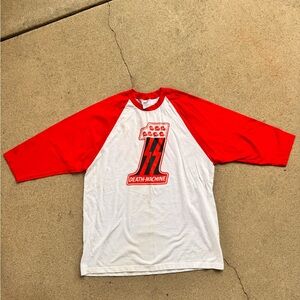 Death Machine Corpses Red and White Raglan Chopper Shirt